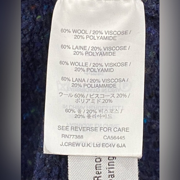 J. Crew Quarter Zip Wool Blend Pullover Sweater Navy Blue  size M - Picture 7 of 10